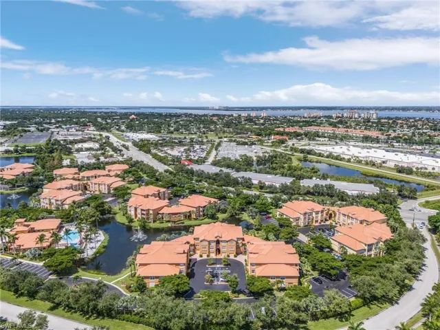 Drone / aerial view of a large body of water