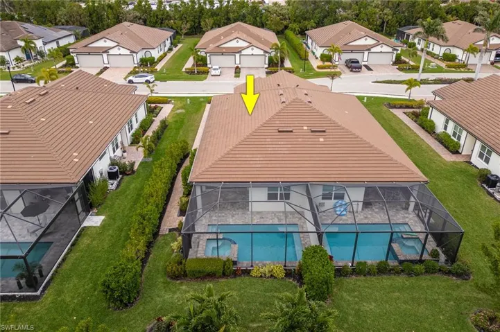Drone / aerial view with a residential view