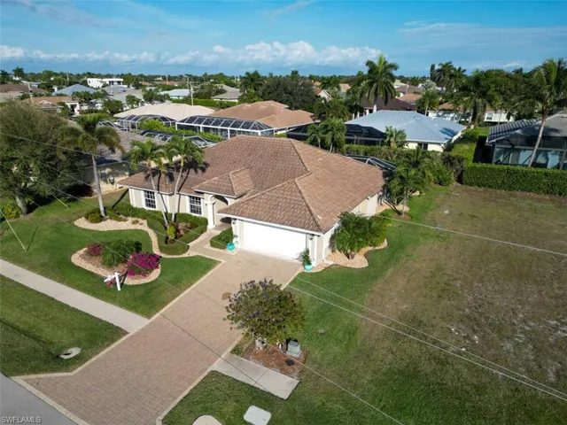 Aerial perspective of suburban area