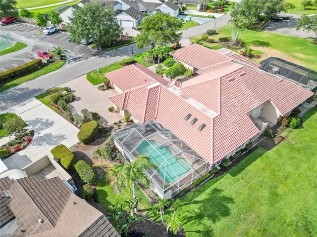 Aerial view of residential area