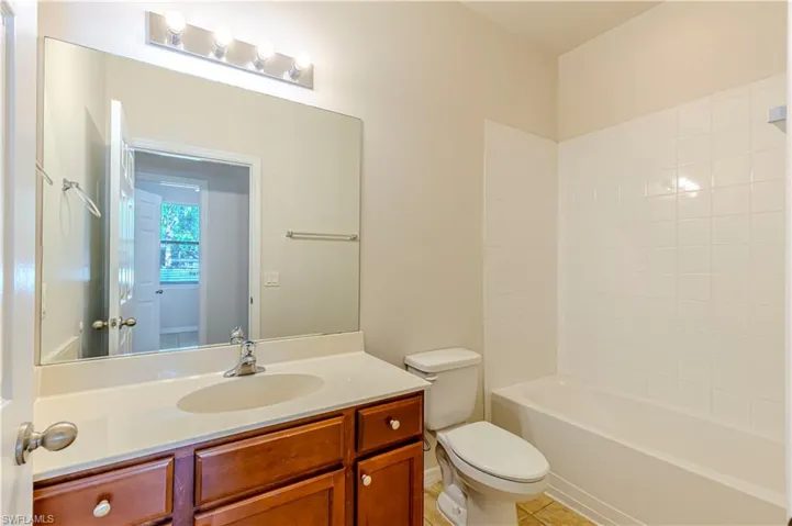 Full bathroom with vanity and shower / bath combination