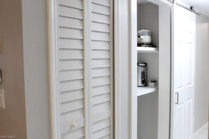 Pantry with barn doors