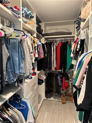 View of walk in closet