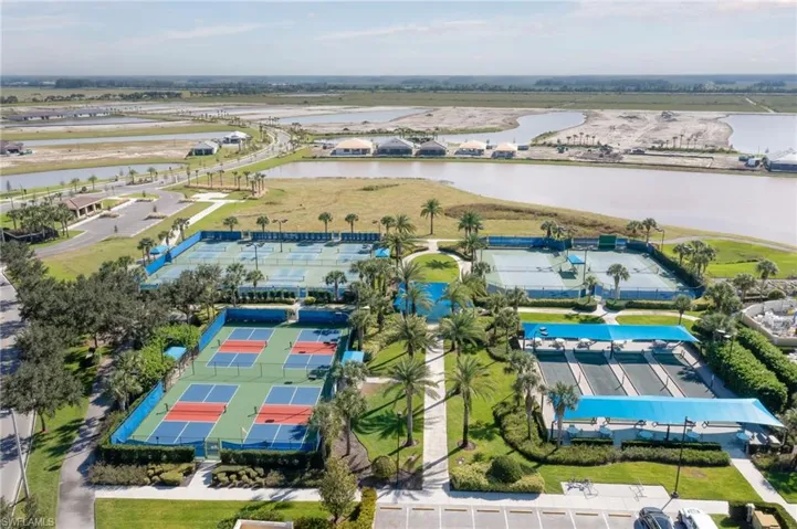 Drone / aerial view of a nearby body of water