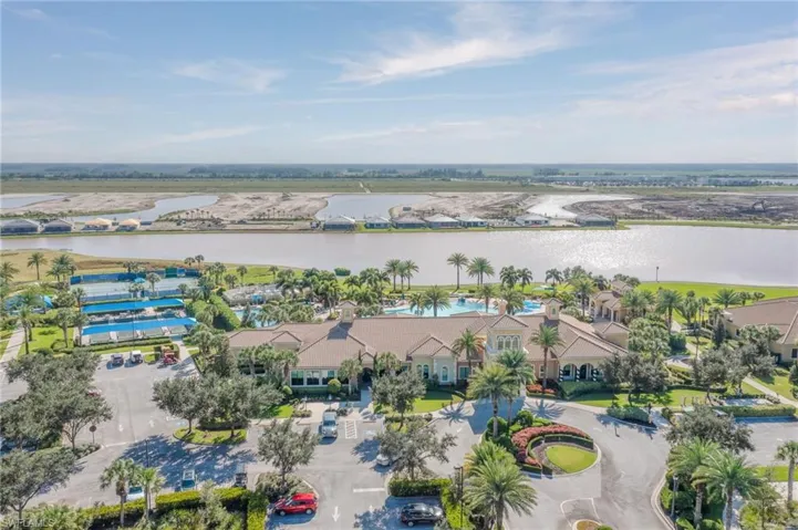 Drone / aerial view of a nearby body of water