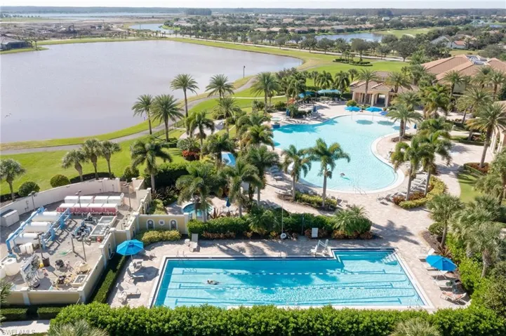 Aerial view of a large body of water
