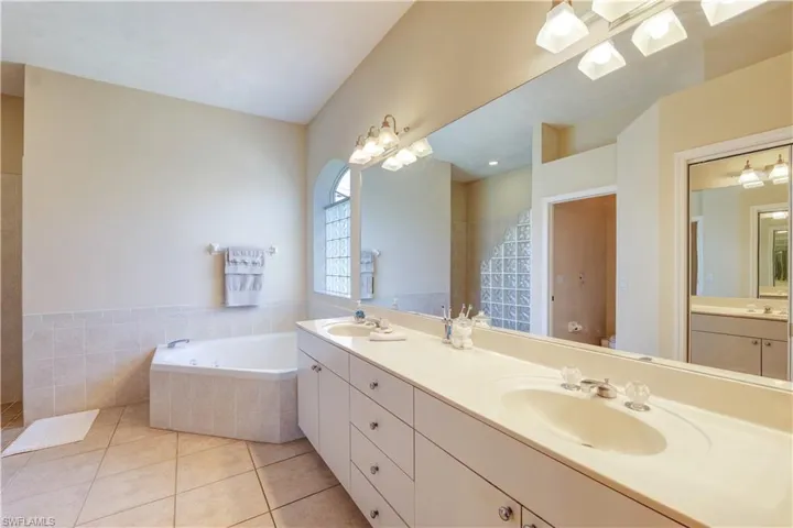 Master bathroom double vanity