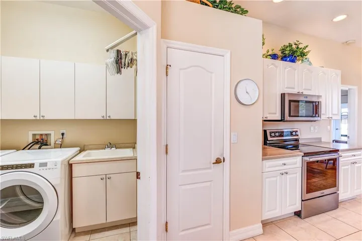 Inside laundry, utility sink, kitchen pantry