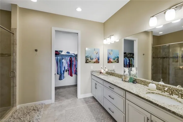 Large walk-in closet in the primary bathroom.