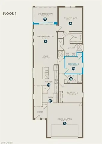 Floor plan with options selected