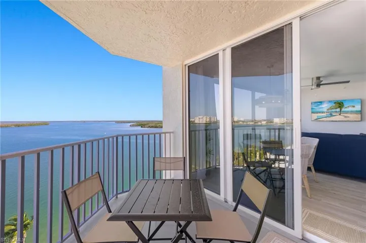 Balcony with a water view