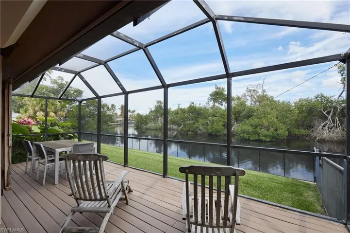 Wooden deck featuring a water view