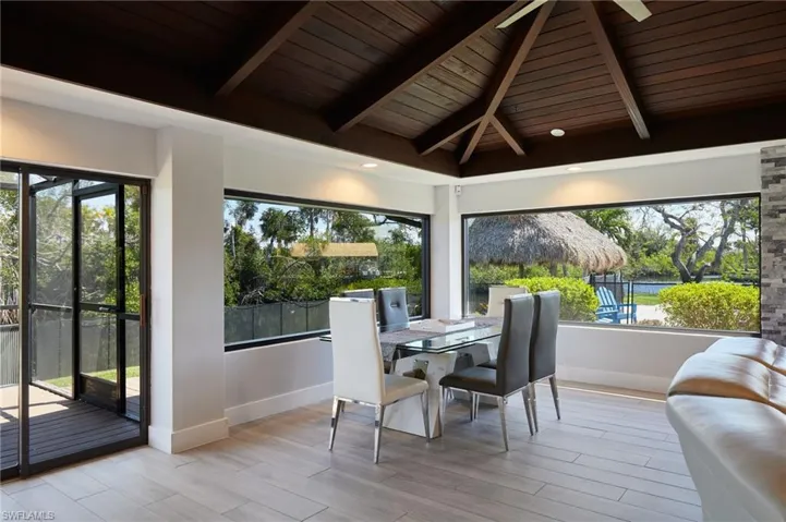 Dining Room with beautiful ceilings