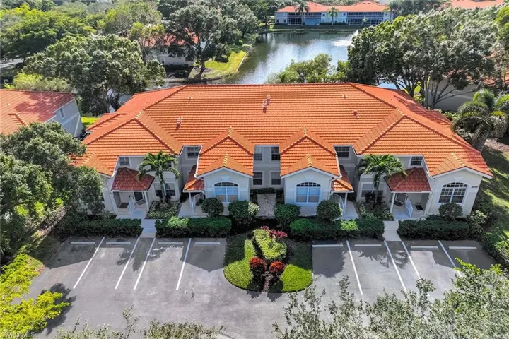 Bird's eye view of a nearby body of water