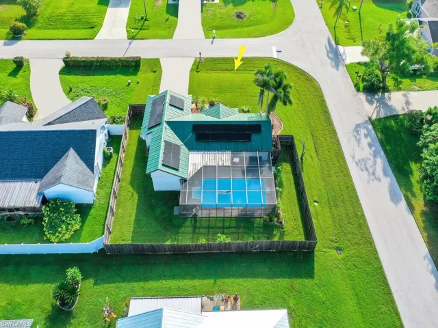 Bird's eye view of rear of  the home.