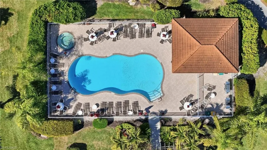 Bird's eye view of a pool