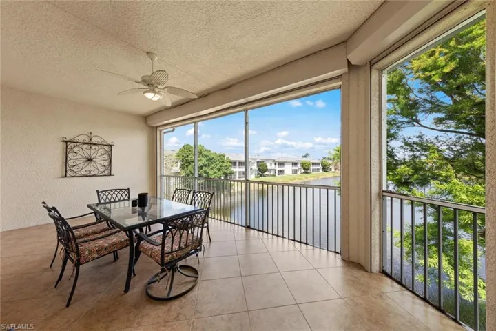 Large lanai with space for seating and dining
