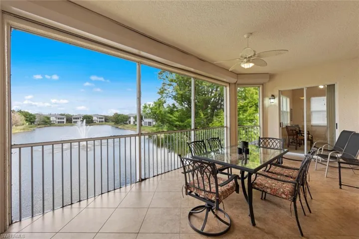 Lanai with lake view
