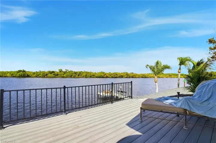 Dock area featuring a deck with water view