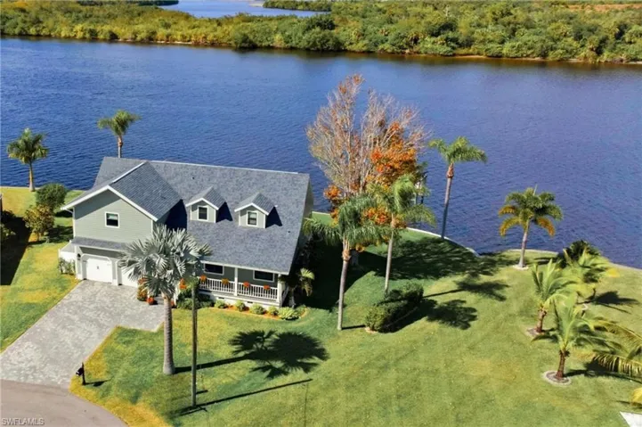 Drone / aerial view of a large body of water
