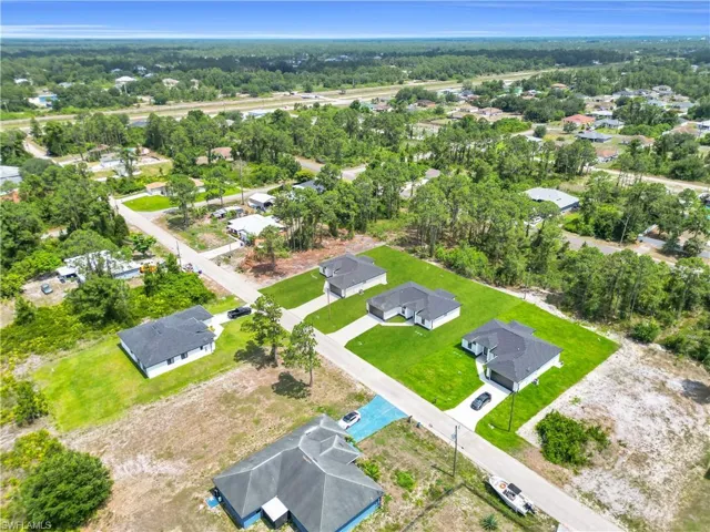 Aerial view of residential area