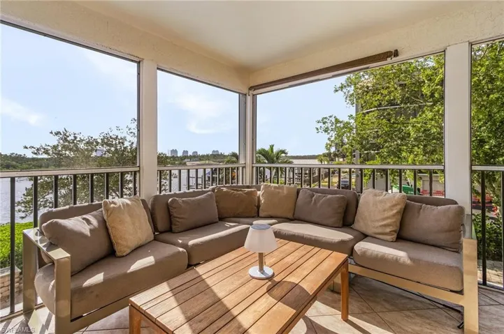 The wrap-around, screened lanai envelopes the main living level dining, living and main bedroom areas.  Fabulous  views on the bay to the east and south, and Gulf views to the west.