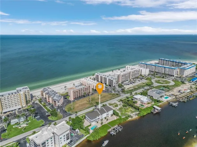 Aerial view with a water view of Gulf & Bay