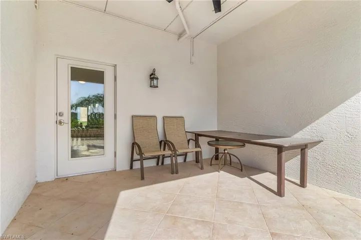 The ground level includes a private, poolside patio.