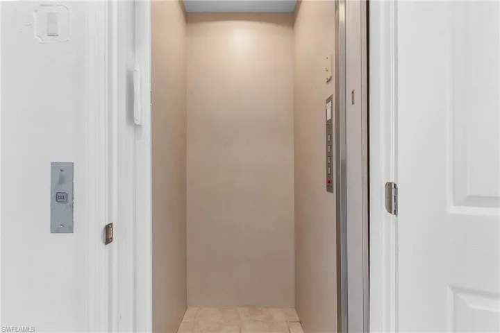 The ground floor entry level of this three story home includes the convenience of a new private elevator.