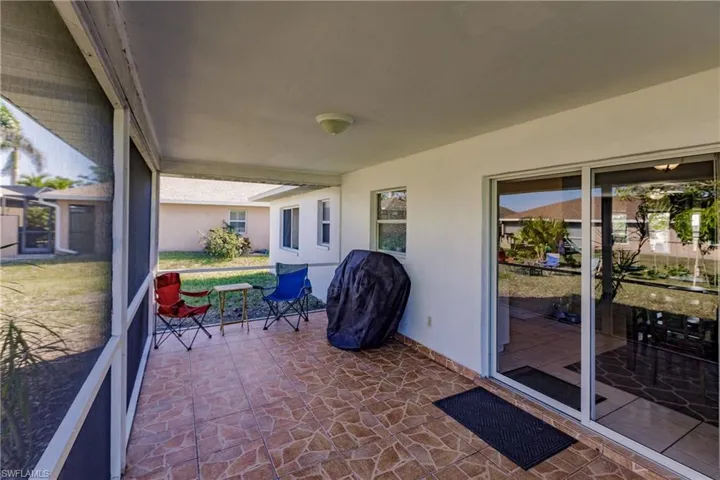 View of patio with area for grilling