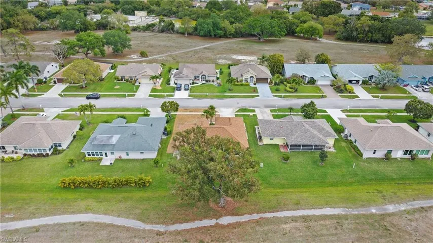 Aerial perspective of suburban area
