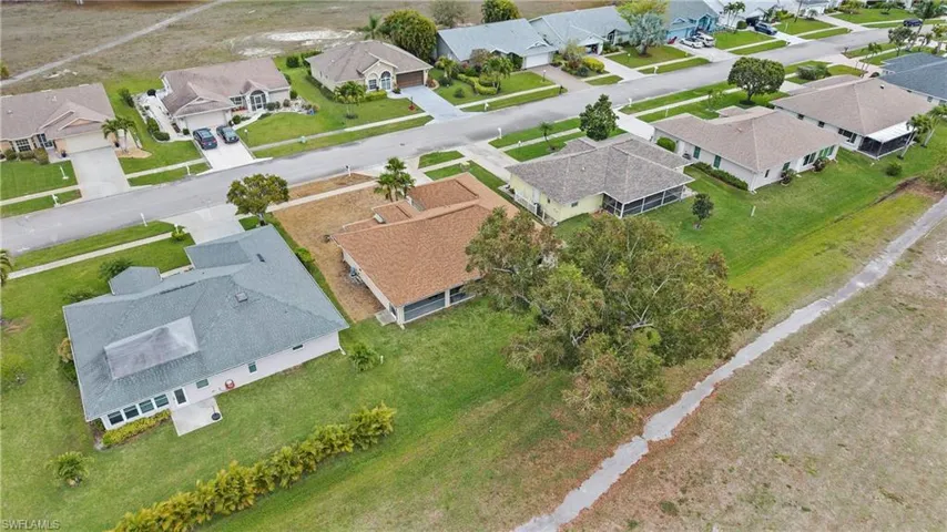 Aerial view of residential area