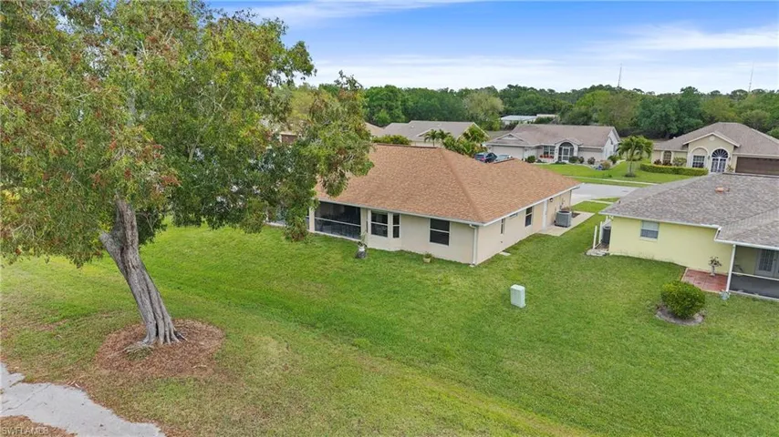 Drone / aerial view of a tree filled landscape