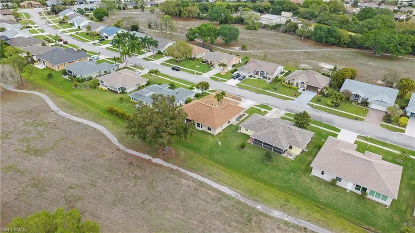 Aerial view of residential area