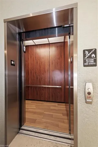Community elevator providing easy access to top floor residences.