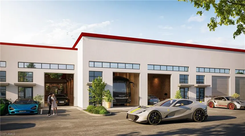 View of building exterior. Render