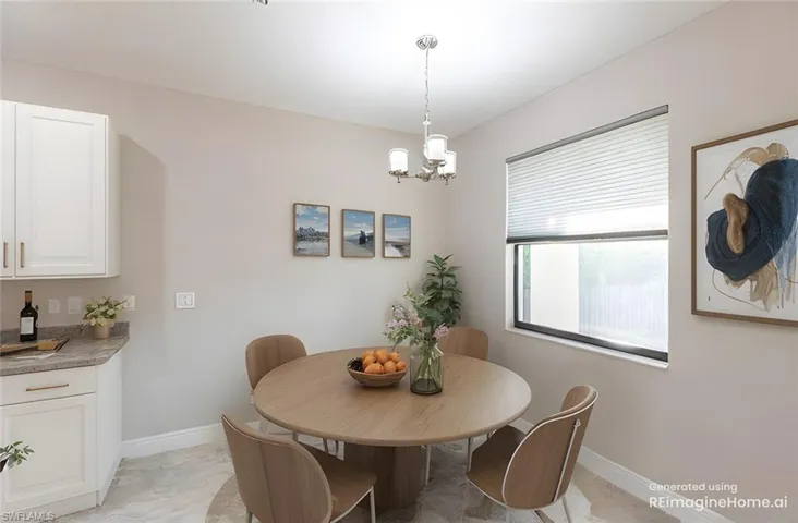 *virtual staging* Dining room featuring a chandelier