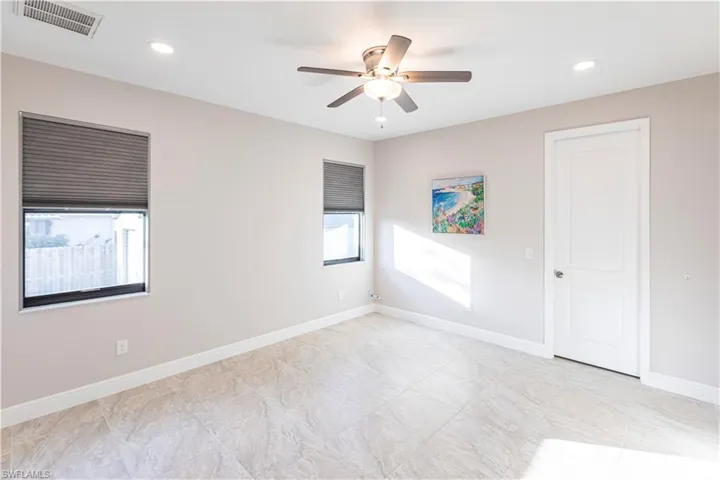 Spare room featuring ceiling fan