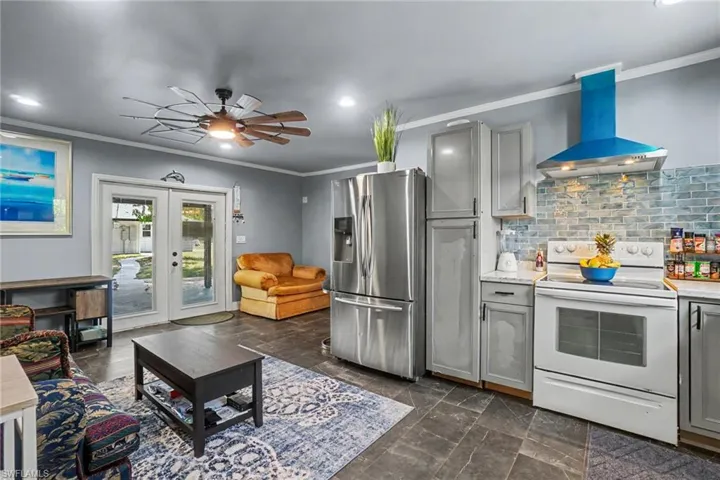 Guest House - ADU:  Note: Some of the cabinets still even have the plastic on them waiting for you to come remove them when you close! The blue covering on the exhaust also is protectant from when it was purchased.