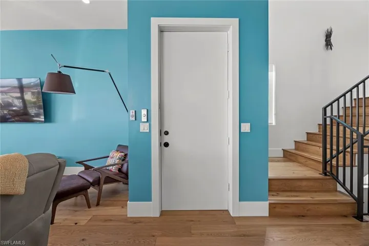 Entryway with wood floors