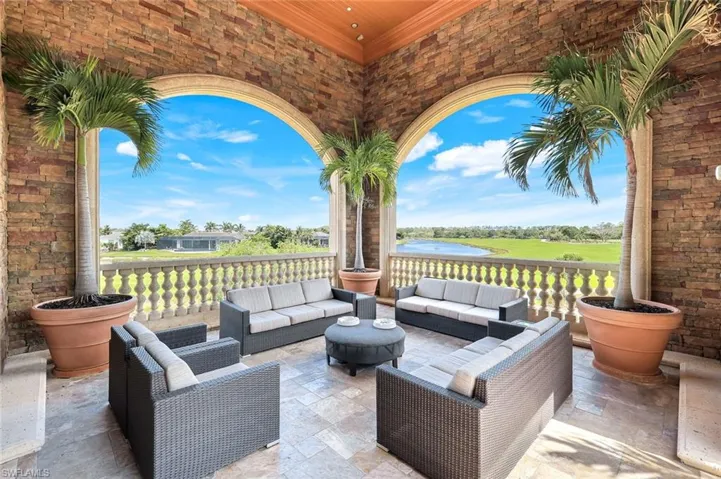 View of Terrace with Golf Course, and Lounge area