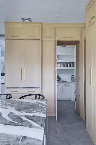 Hidden walk in pantry or prep kitchen space