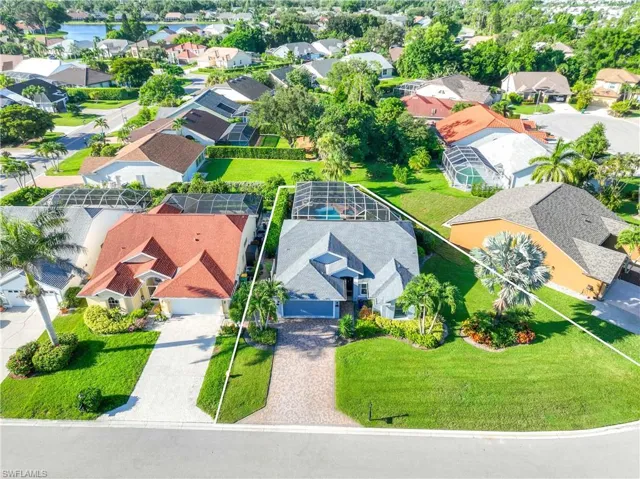 Aerial view of residential area