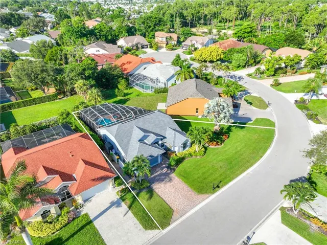 Aerial perspective of suburban area