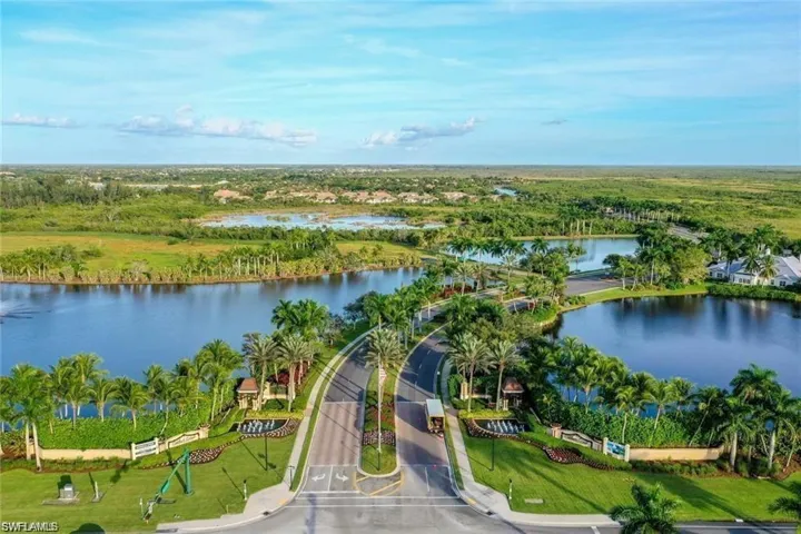 Drone / aerial view of a large body of water