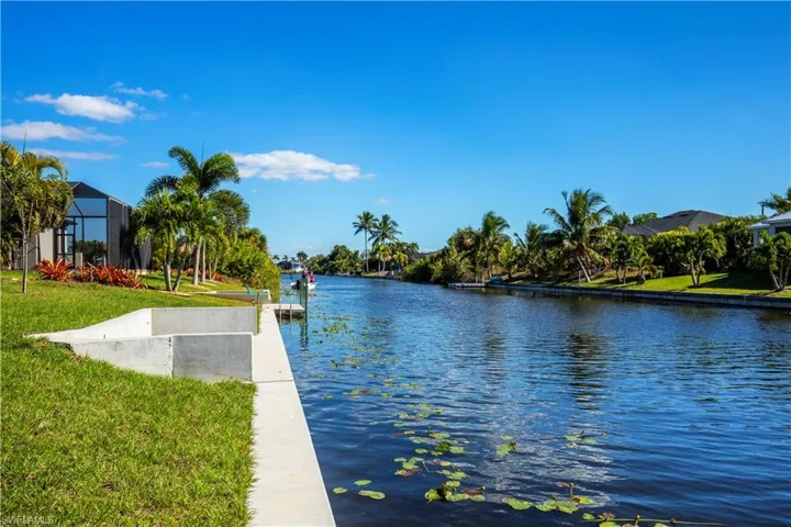 Water view with a dock