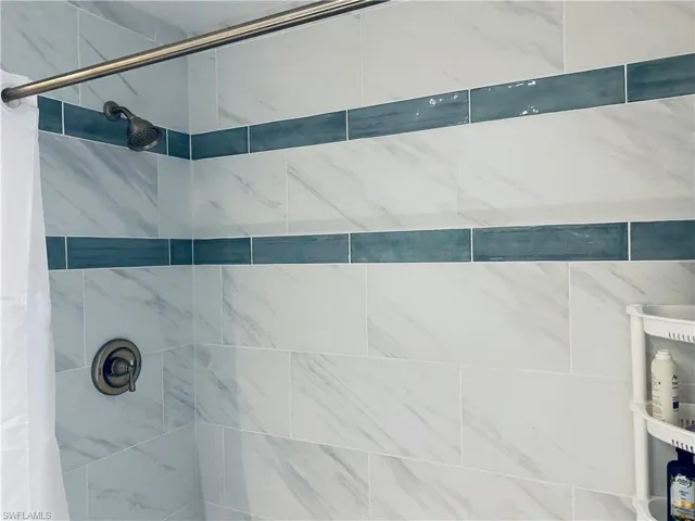 Tiled shower in master
