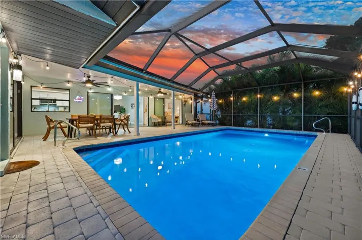 Take a dip in the heated pool