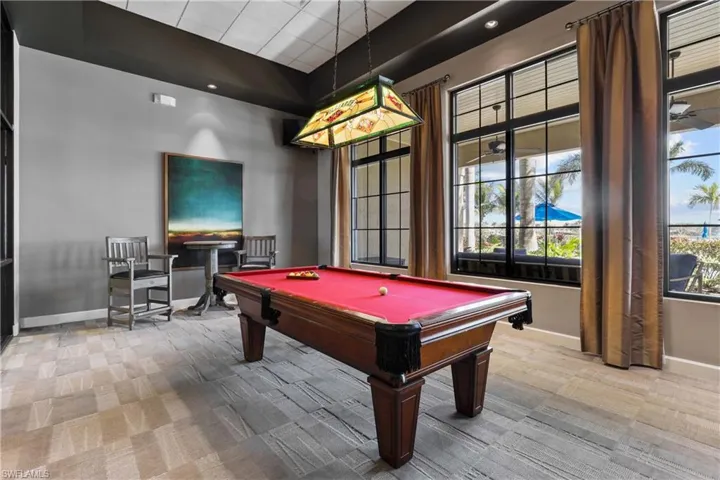 Game room featuring billiards table and a paneled ceiling