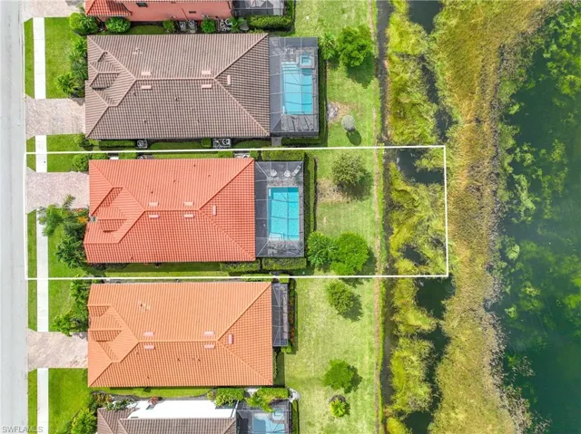 Aerial overview of property's location featuring property parcel outlined